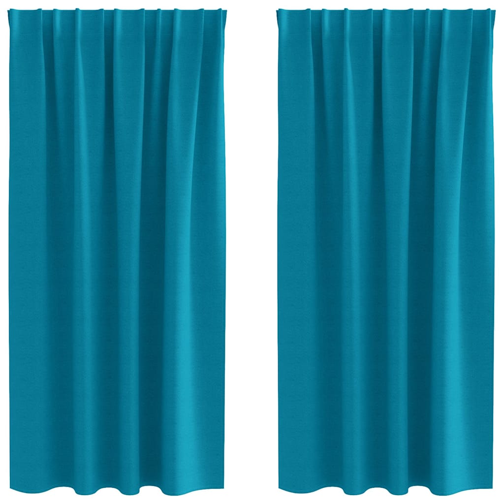 Rideaux occultants à œillets 2 p. turquoise 175 x 140 cm