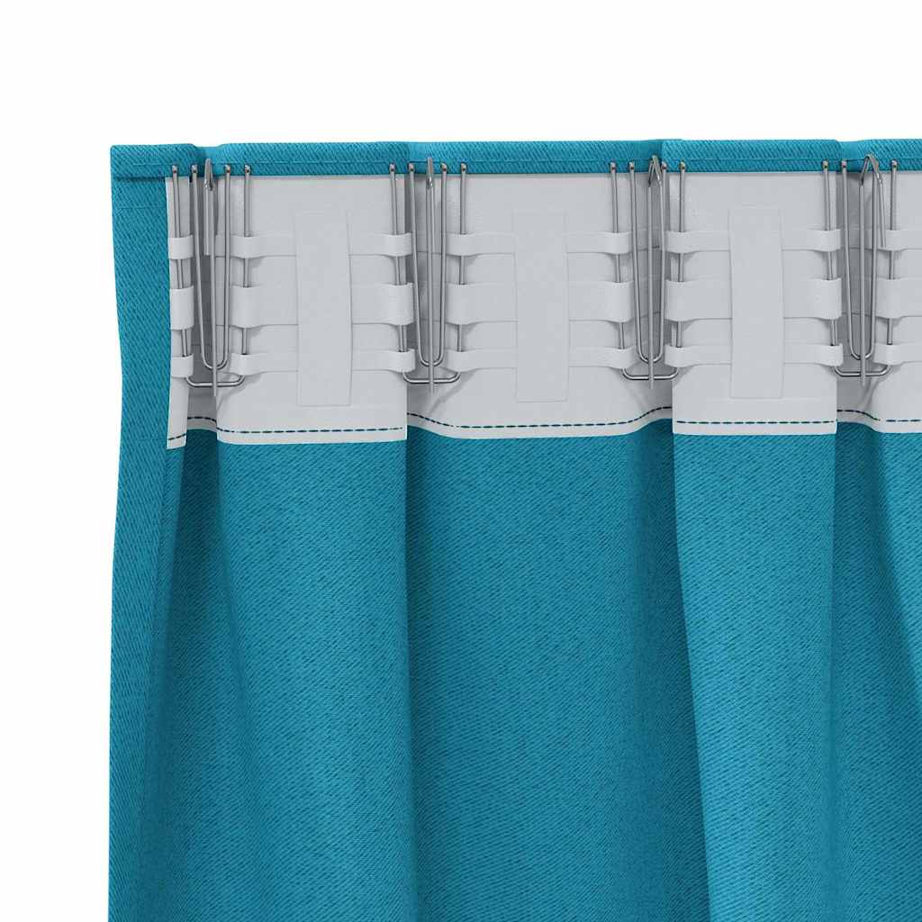 Blackout Curtains with Rings 2 pcs Turquoise 245 x 140 cm