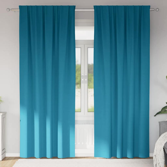 Verdunkelungs-Vorhänge mit Ringen 2 pcs Türkis 260 x 140 cm