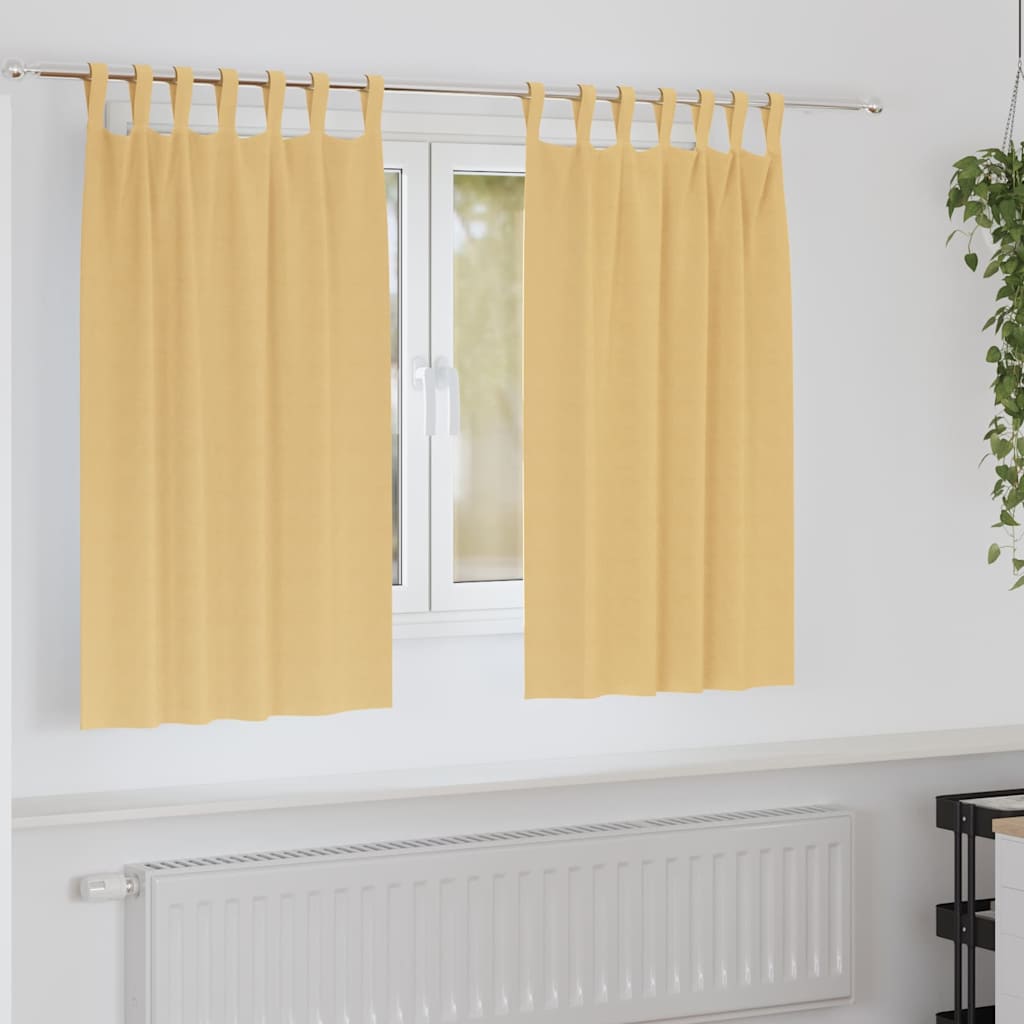 Rideaux occultants à œillets 2 pcs Beige 140 x 140 cm