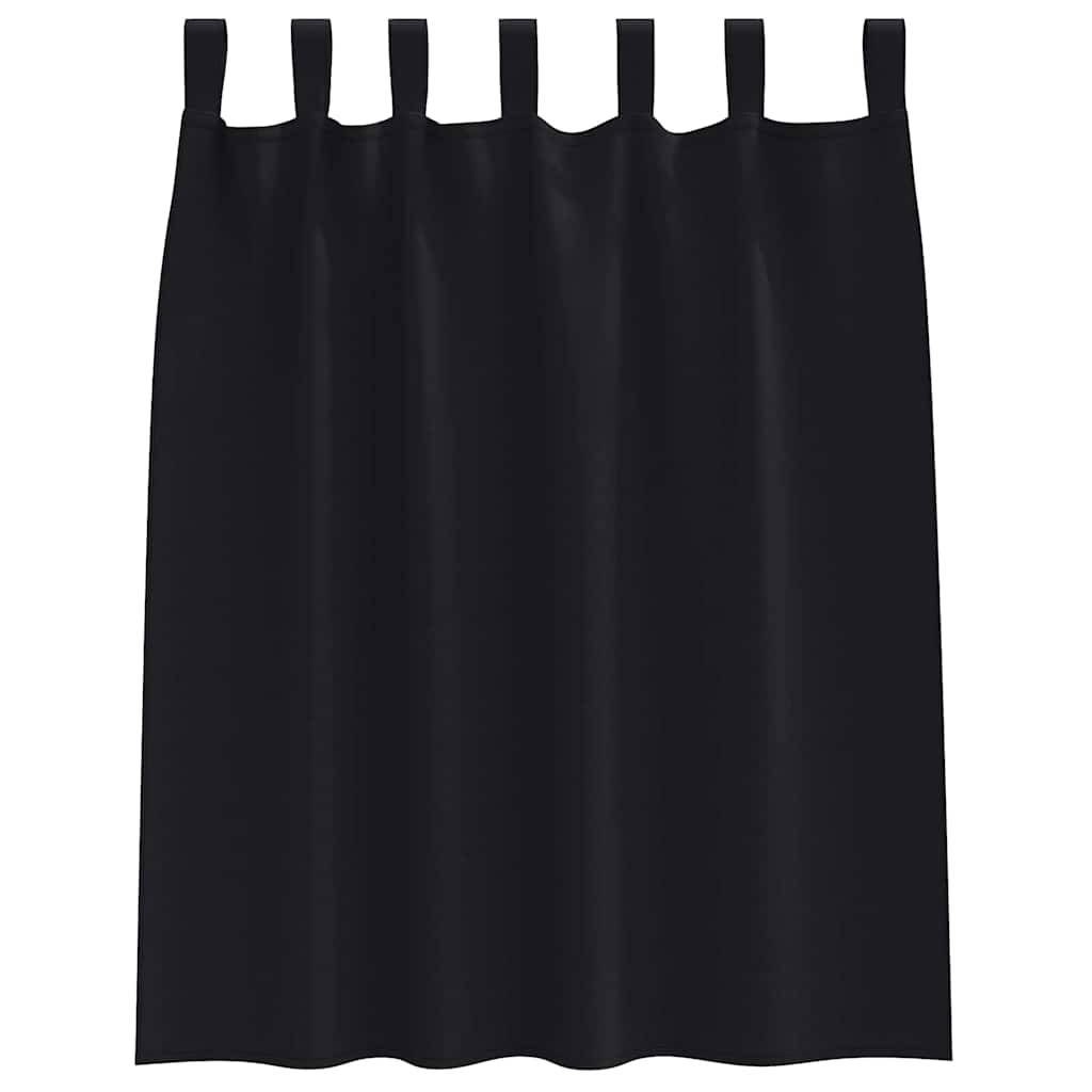 Verdunkelungs-Vorhänge mit Ringen 2 pcs Schwarz 140 x 140 cm