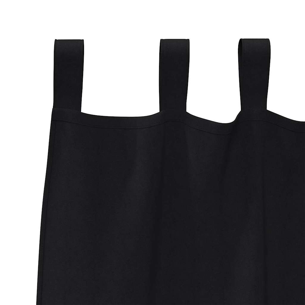Verdunkelungs-Vorhänge mit Ringen 2 pcs Schwarz 175 x 140 cm