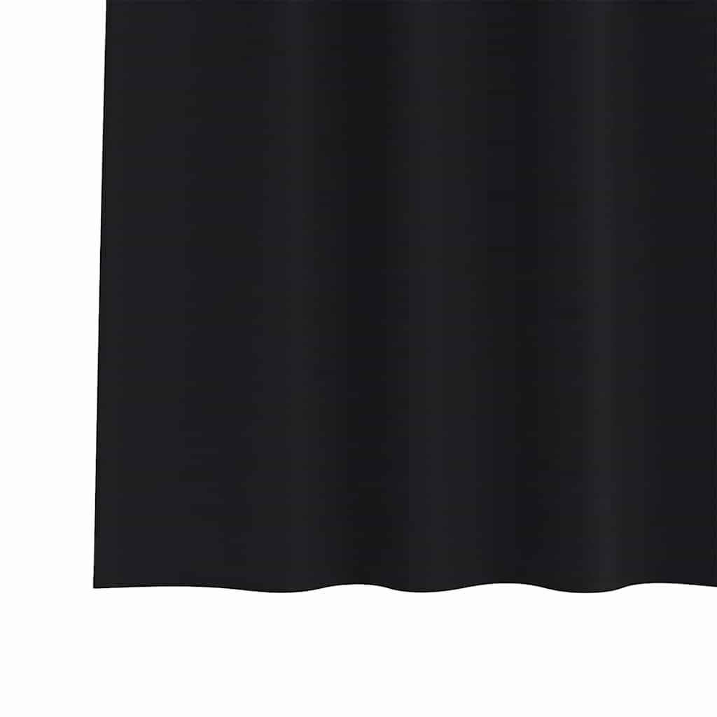 Verdunkelungs-Vorhänge mit Ringen 2 pcs Schwarz 175 x 140 cm