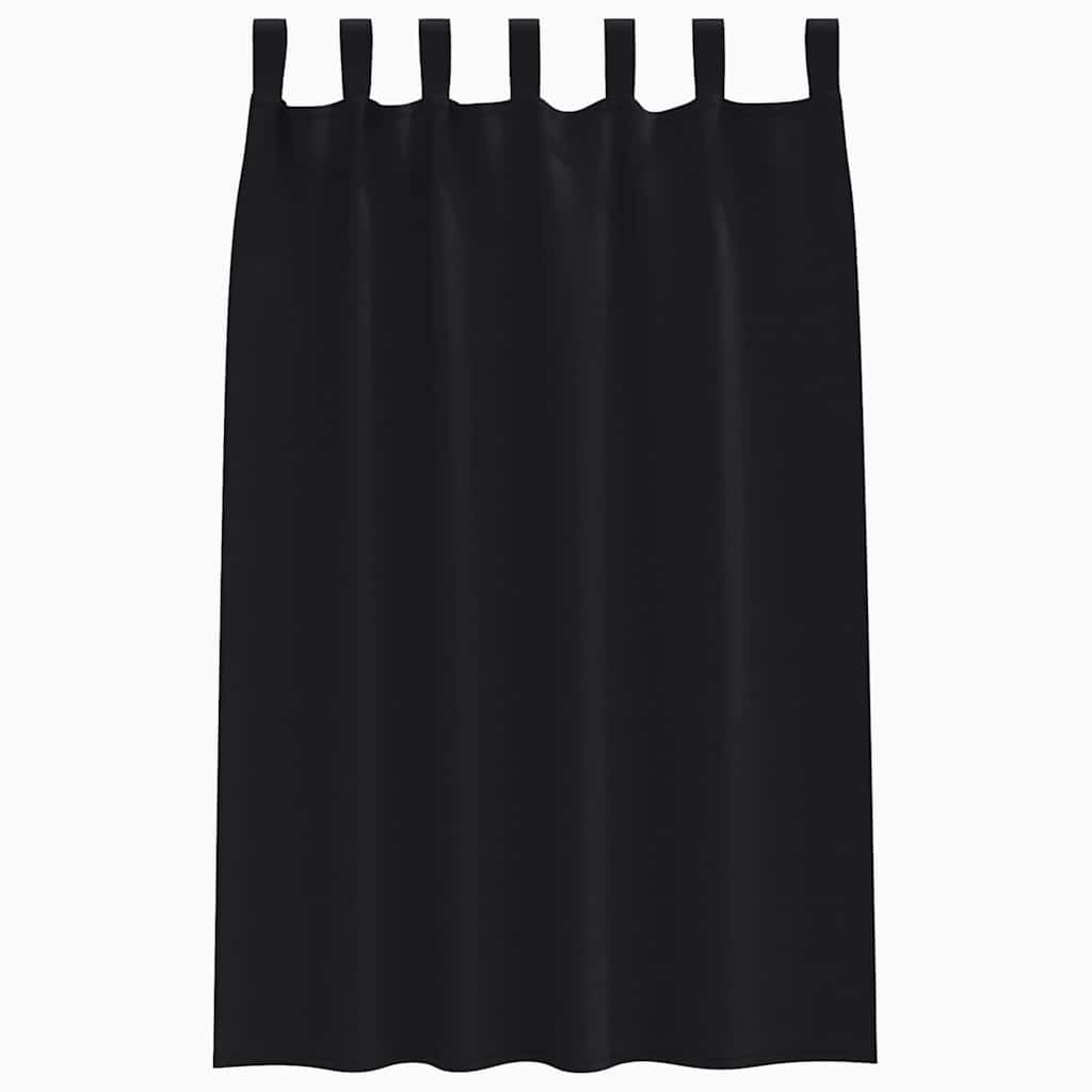 Verdunkelungs-Vorhänge mit Ringen 2 pcs Schwarz 175 x 140 cm