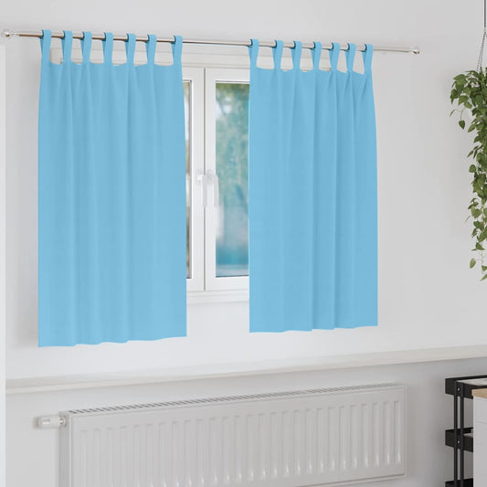 Verdunkelungs-Vorhänge mit Ringen 2 pcs Himmelblau 140 x 140 cm