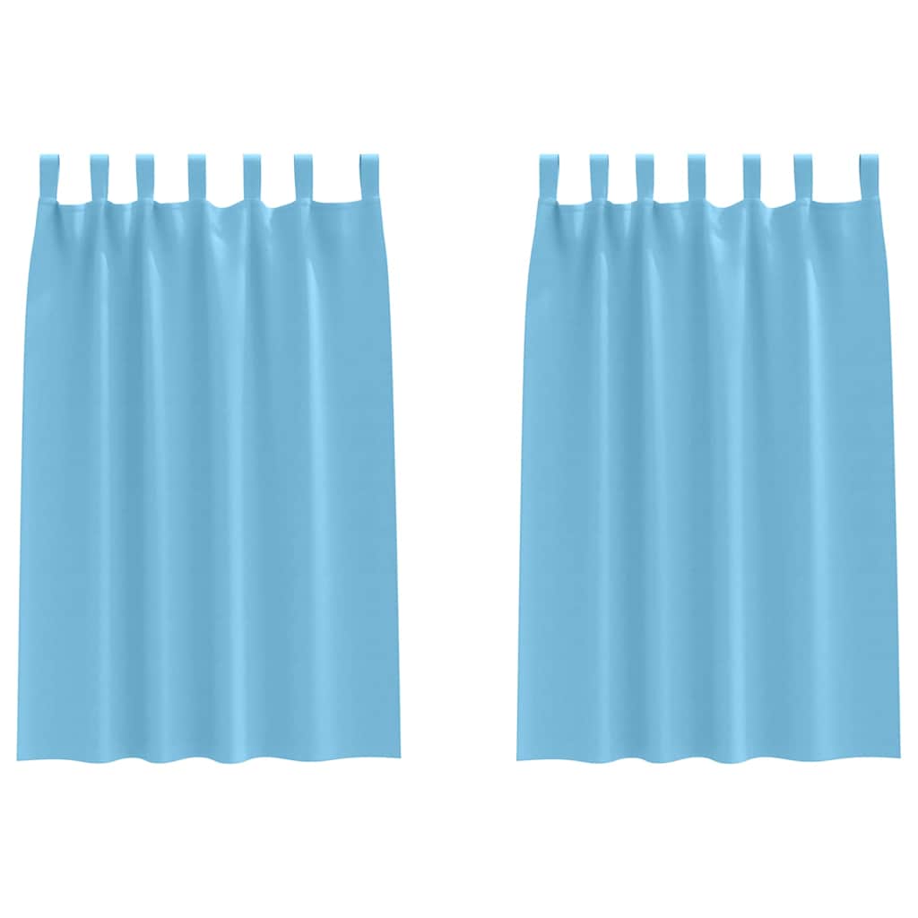 Blackout Curtains with Rings 2 pcs Sky Blue 175 x 140 cm