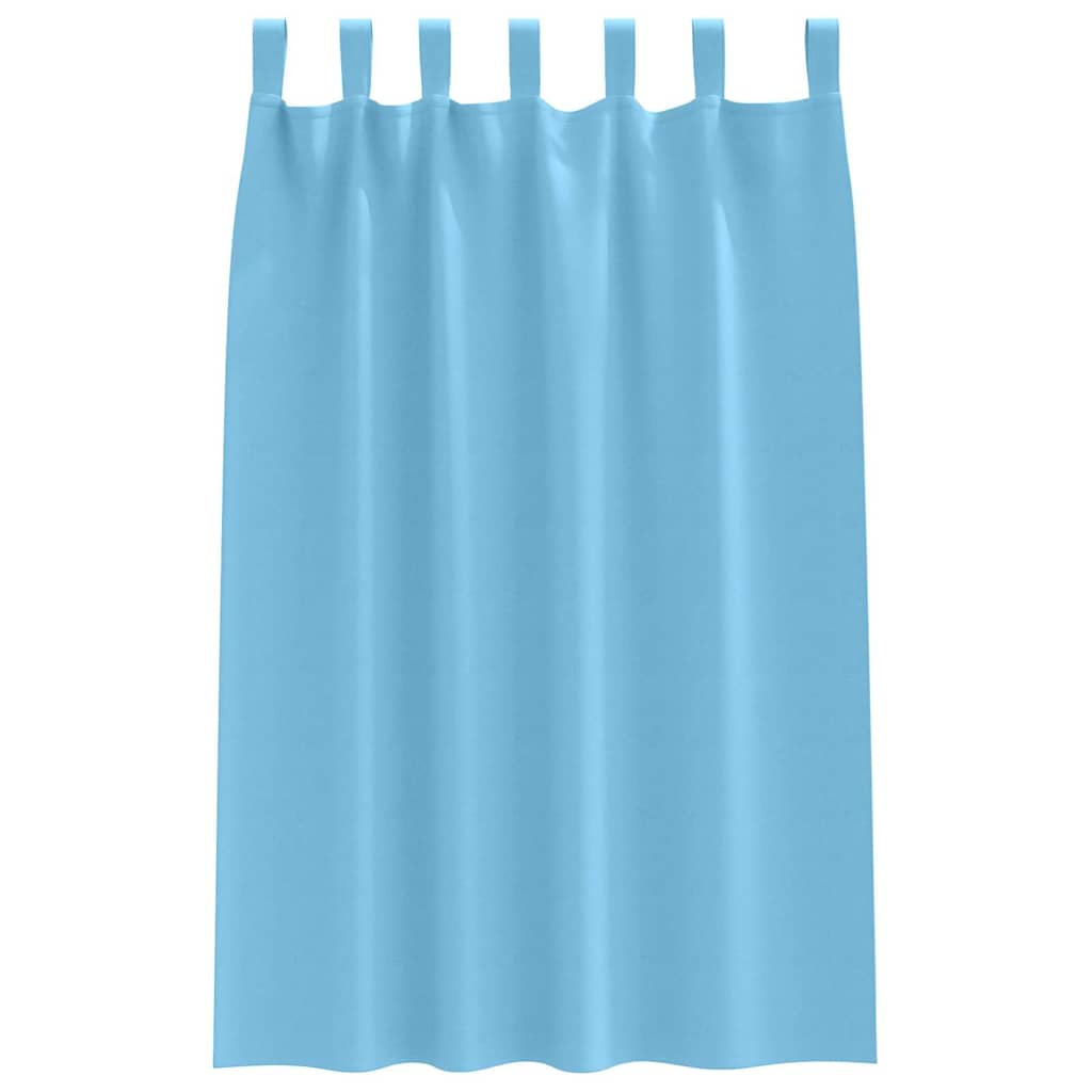 Blackout Curtains with Rings 2 pcs Sky Blue 175 x 140 cm