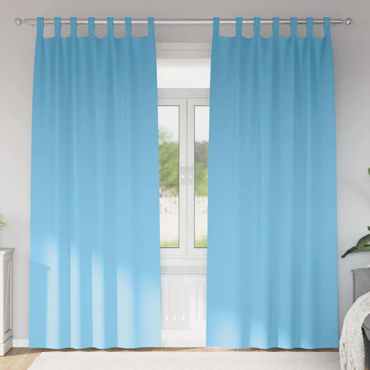 Verdunkelungs-Vorhänge mit Ringen 2 pcs Himmelblau 225 x 140 cm