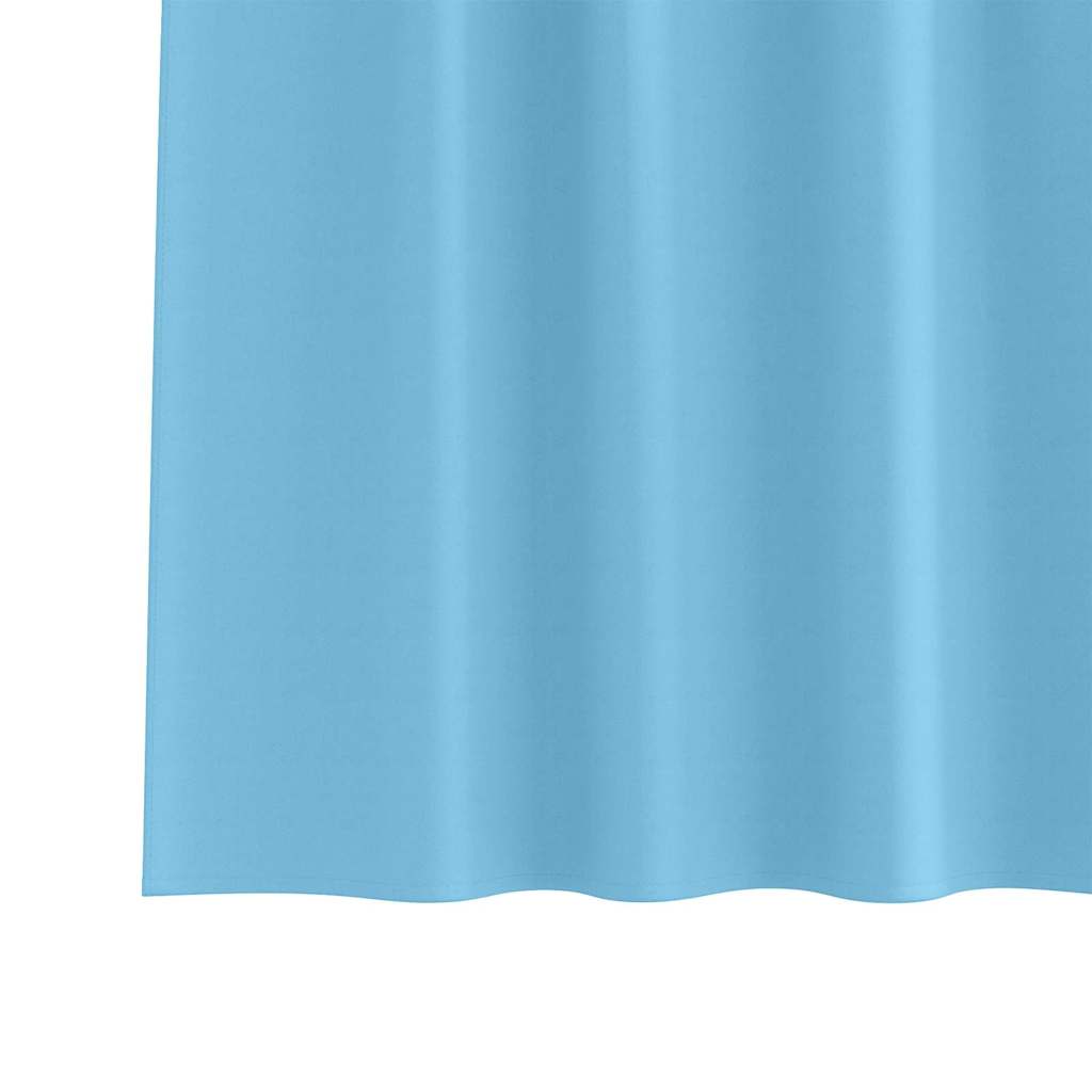 Blackout Curtains with Rings 2 pcs Sky Blue 260 x 140 cm