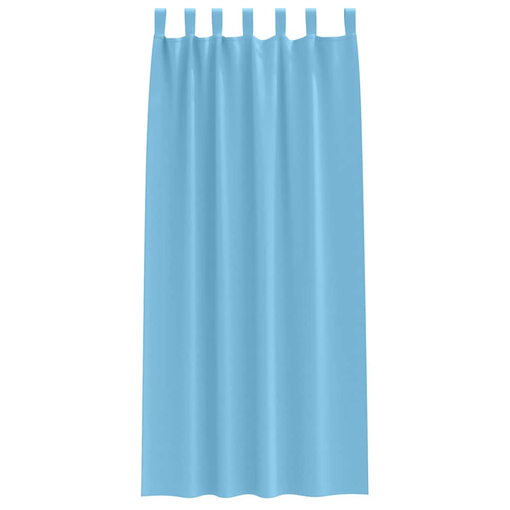 Blackout Curtains with Rings 2 pcs Sky Blue 260 x 140 cm