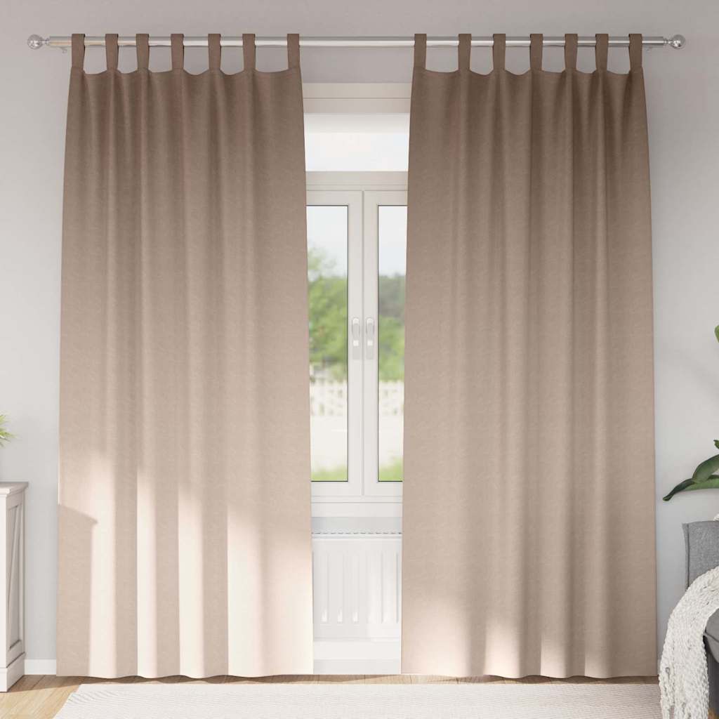 Rideaux occultants à œillets 2 pièces Taupe 245 x 140 cm