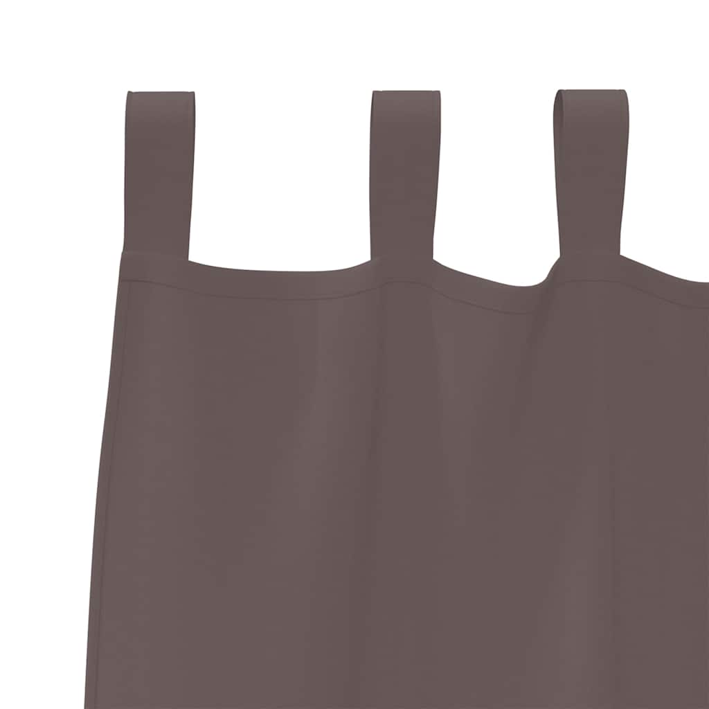 Blackout Curtains with Rings 2 pcs Dark Brown