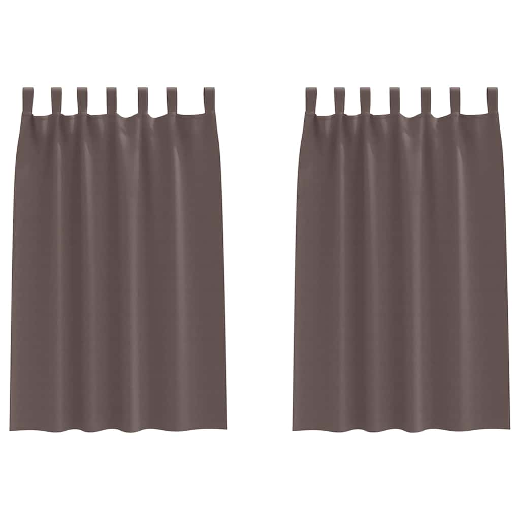 Blackout Curtains with Rings 2 pcs Dark Brown