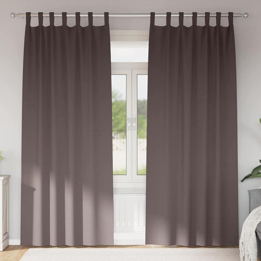 Verdunkelungs-Vorhänge mit Ringen 2 pcs Dunkelbraun