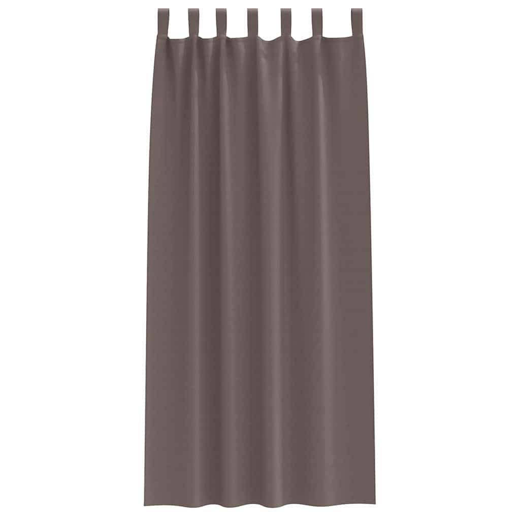 Blackout Curtains with Rings 2 pcs Dark Brown