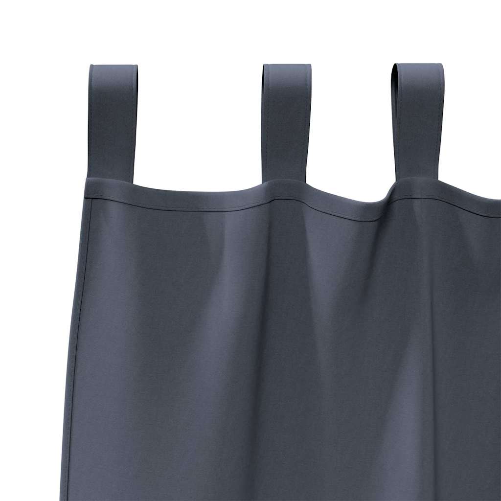 Blackout Curtains with Rings 2 pcs Anthracite 140 x 140 cm