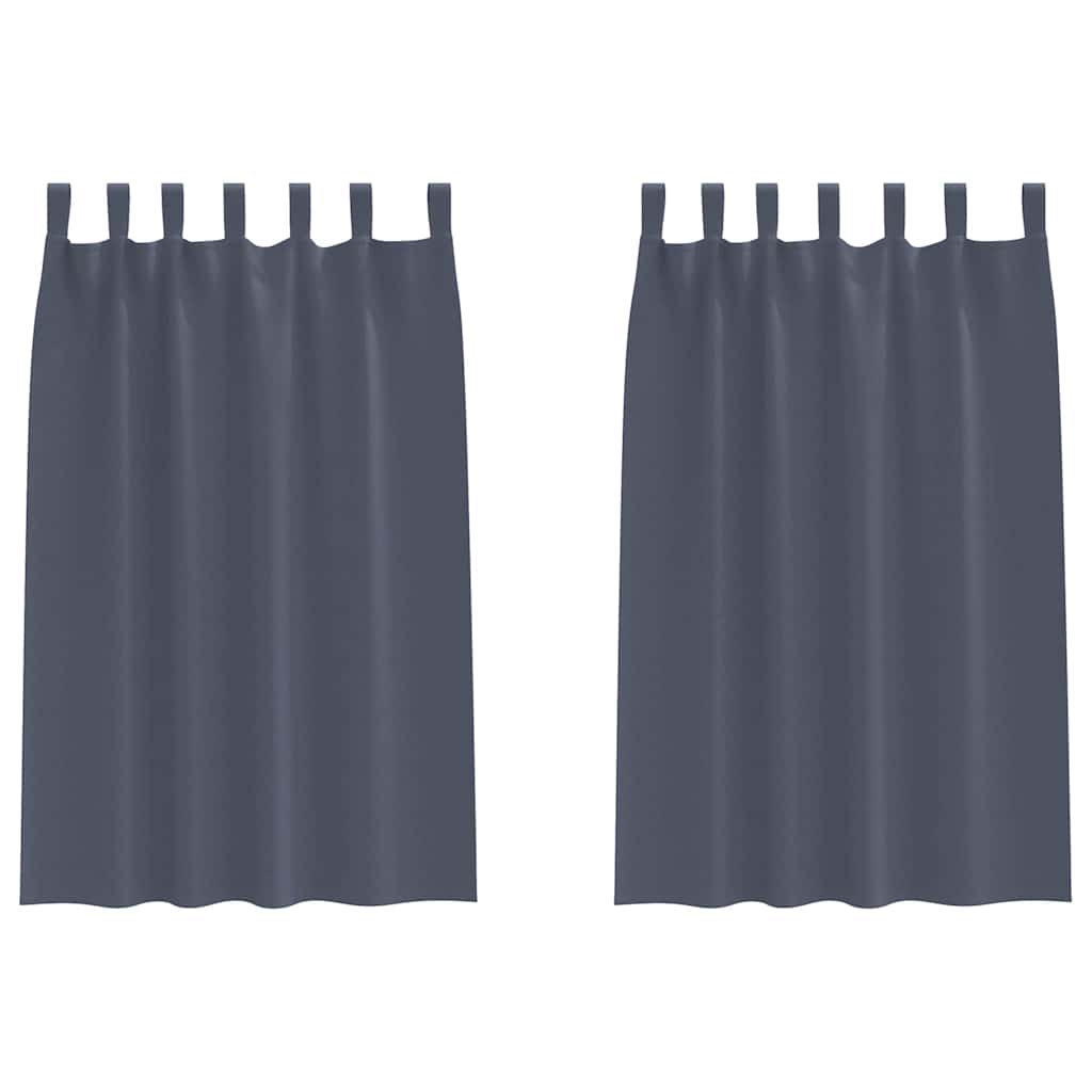 Verdunkelungs-Vorhänge mit Ringen 2 pcs Anthrazit 175 x 140 cm