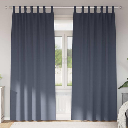 Verdunkelungs-Vorhänge mit Ringen 2 pcs Anthrazit 225 x 140 cm