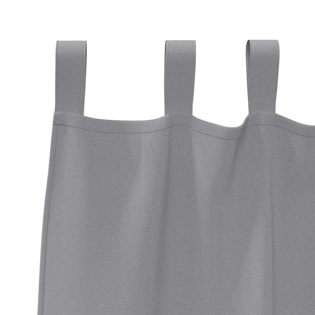 Verdunkelungs-Vorhänge mit Ringen 2 pcs Hellgrau 140 x 140 cm