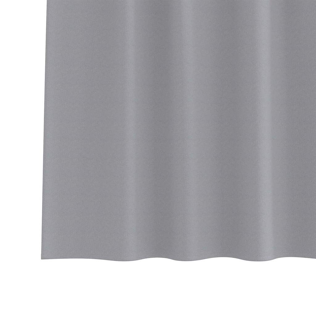 Blackout Curtains with Rings 2 pcs Light Grey 175 x 140 cm