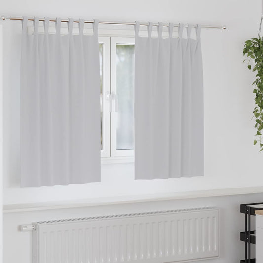 Verdunkelungs-Vorhänge mit Ringen 2 pcs Hellgrau 140 x 140 cm