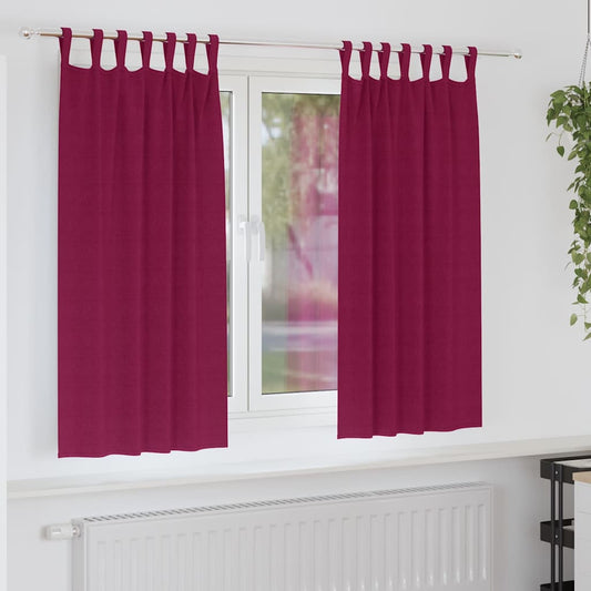 Verdunkelungs-Vorhänge mit Ringen 2 pcs Weinrot 175 x 140 cm
