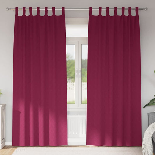 Verdunkelungs-Vorhänge mit Ringen 2 pcs Weinrot 260 x 140 cm