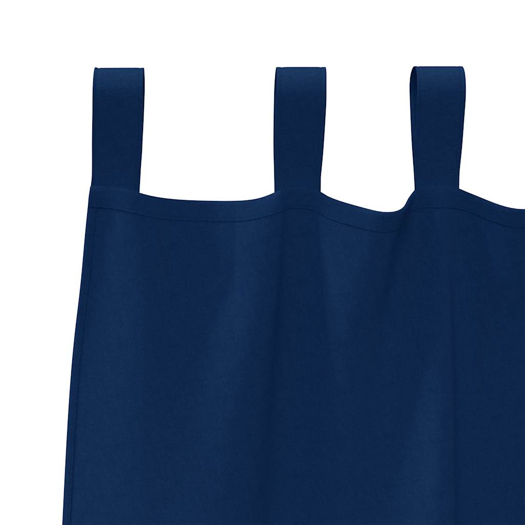 Verdunkelungs-Vorhänge mit Ringen 2 pcs Dunkelblau 175 x 140 cm