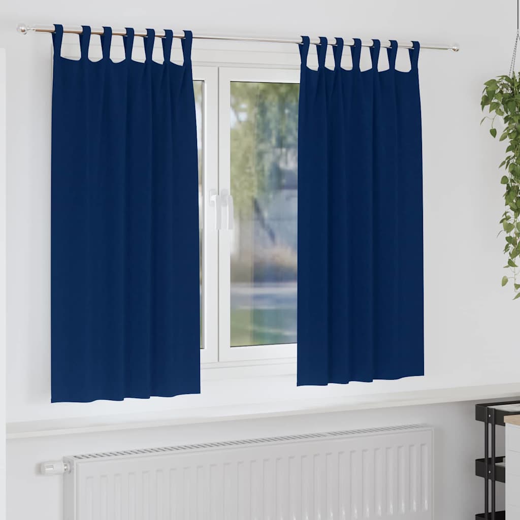 Verdunkelungs-Vorhänge mit Ringen 2 pcs Dunkelblau 175 x 140 cm