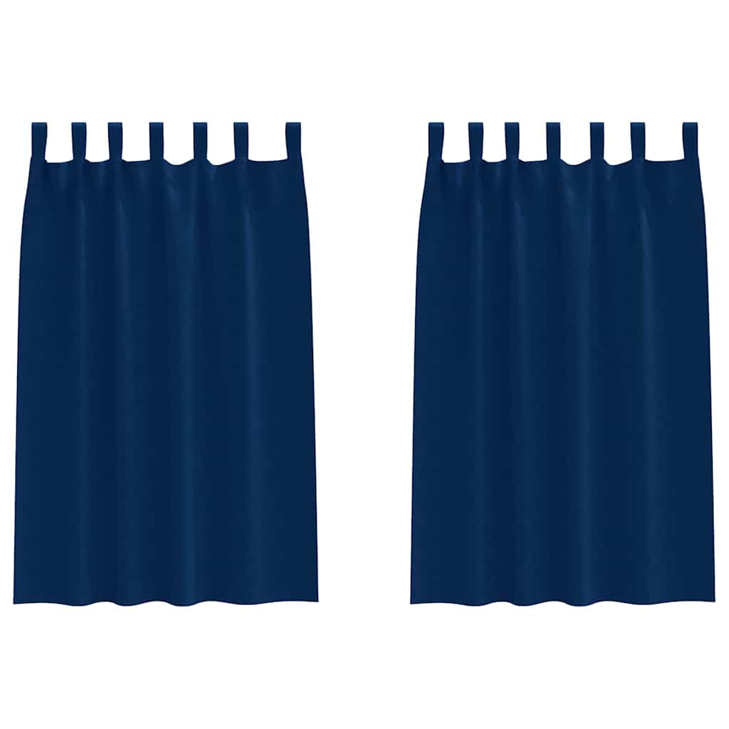 Verdunkelungs-Vorhänge mit Ringen 2 pcs Dunkelblau 175 x 140 cm