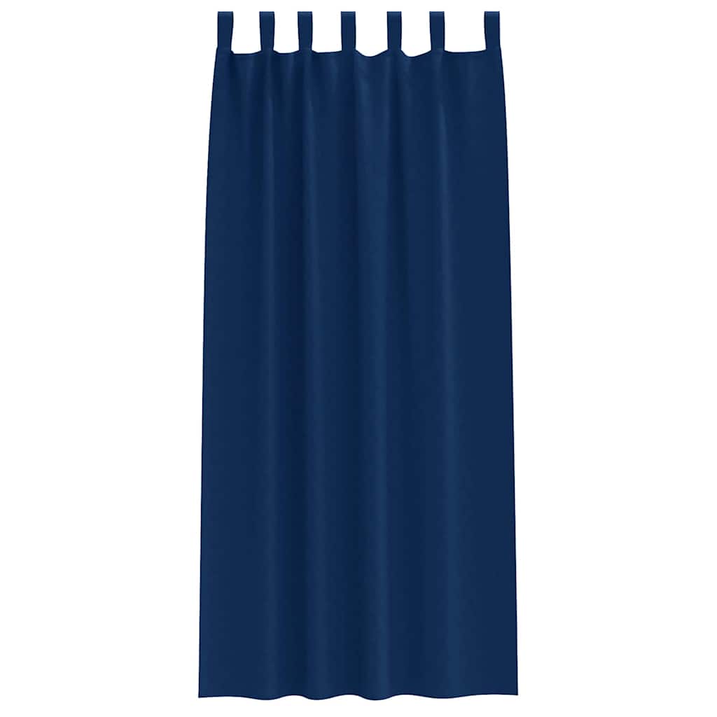 Blackout Curtains with Rings 2 pcs Dark Blue 245 x 140 cm