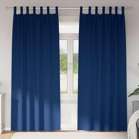 Verdunkelungs-Vorhänge mit Ringen 2 pcs Dunkelblau 260 x 140 cm