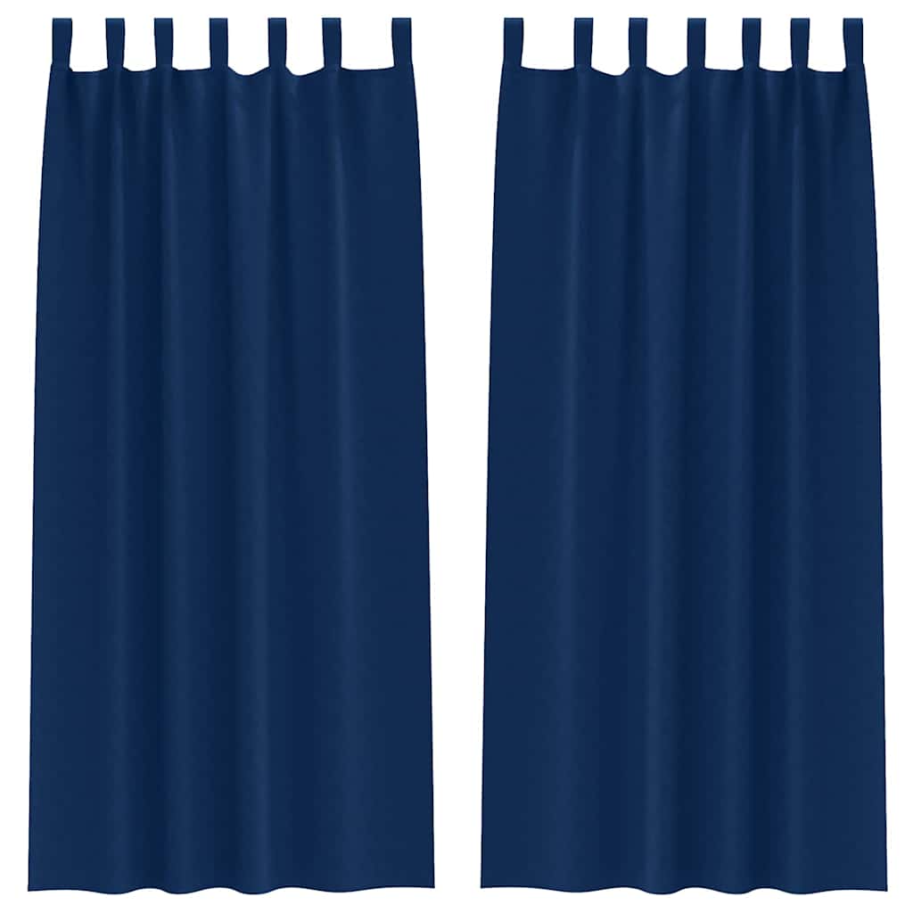 Verdunkelungs-Vorhänge mit Ringen 2 pcs Dunkelblau 260 x 140 cm