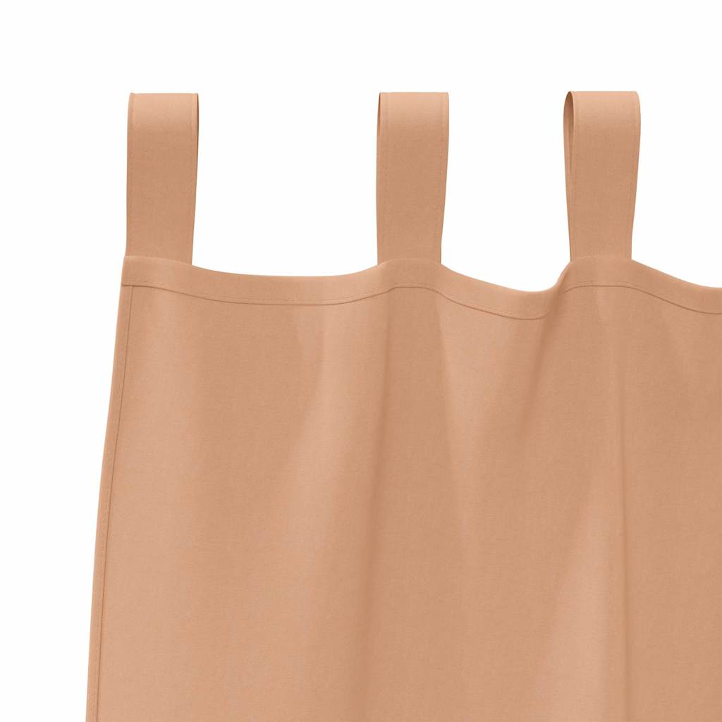 Blackout Curtains with Rings 2 pcs Light Brown 225 x 140 cm