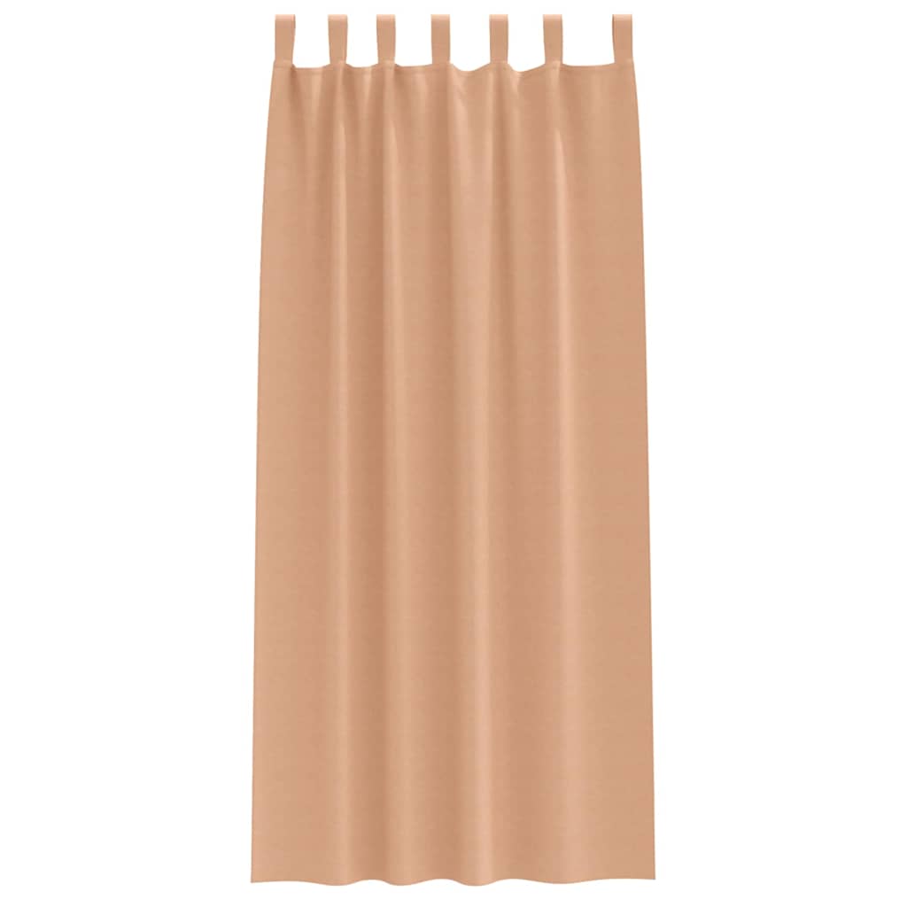 Blackout Curtains with Rings 2 pcs Light Brown 225 x 140 cm
