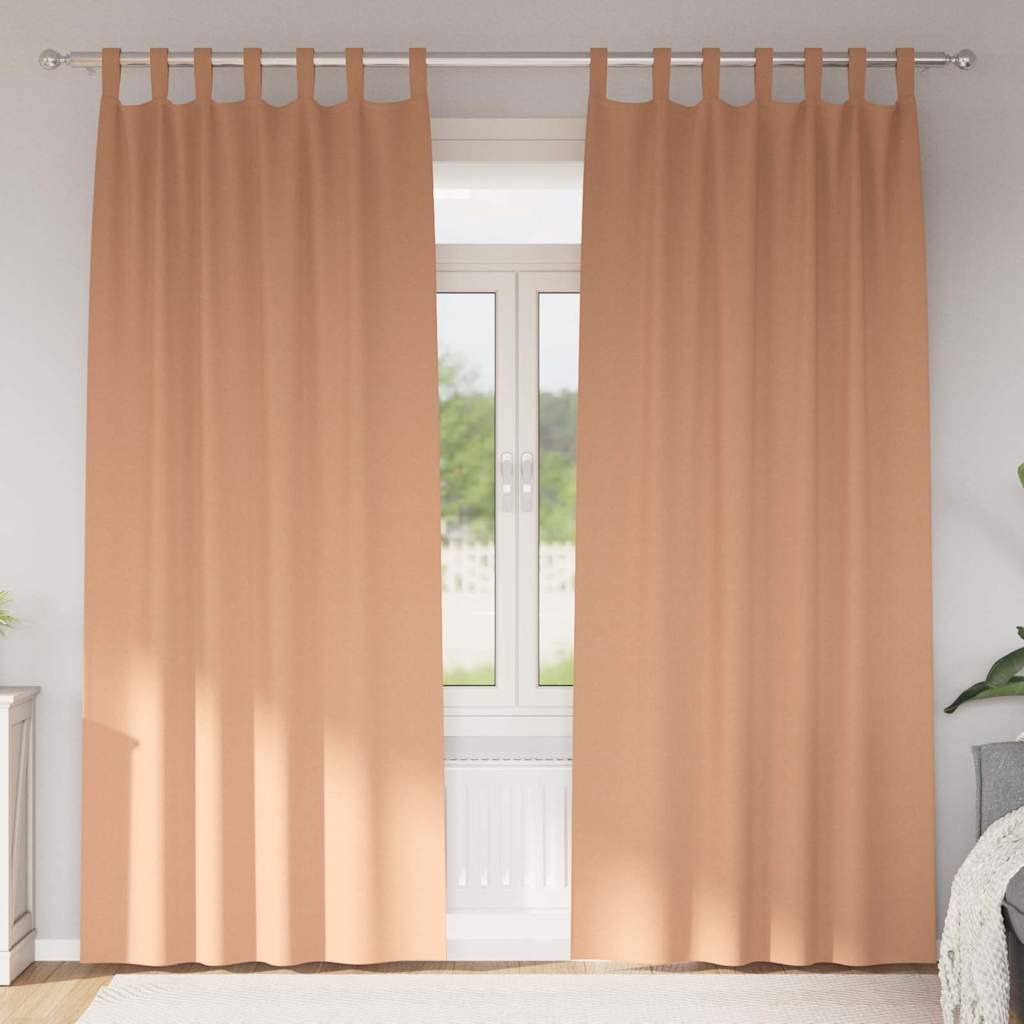 Rideaux occultants à œillets 2 pcs Marron clair 260 x 140 cm