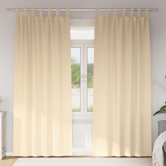 Verdunkelungs-Vorhänge mit Ringen 2 pcs Creme 225 x 140 cm