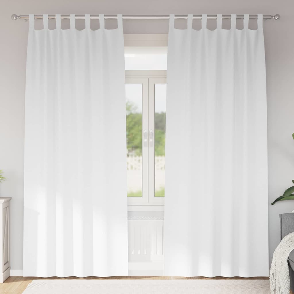 Rideaux occultants à anneaux 2 pcs Blanc pur 225 x 140 cm