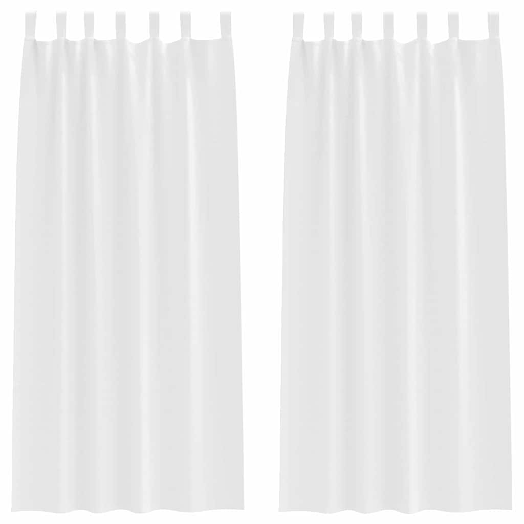 Rideaux occultants à anneaux 2 pcs Blanc pur 225 x 140 cm