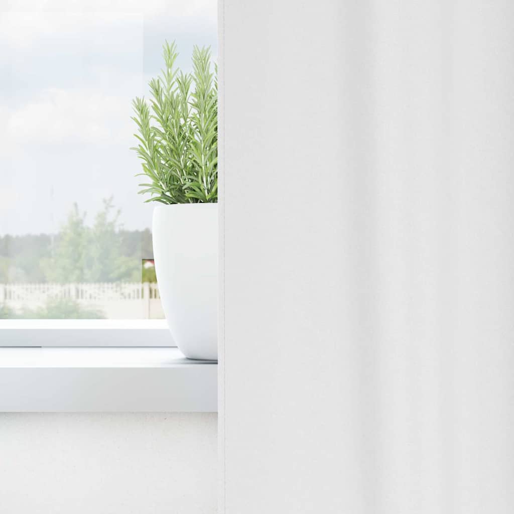 Blackout Curtains with Rings 2 pcs Pure White 260 x 140 cm
