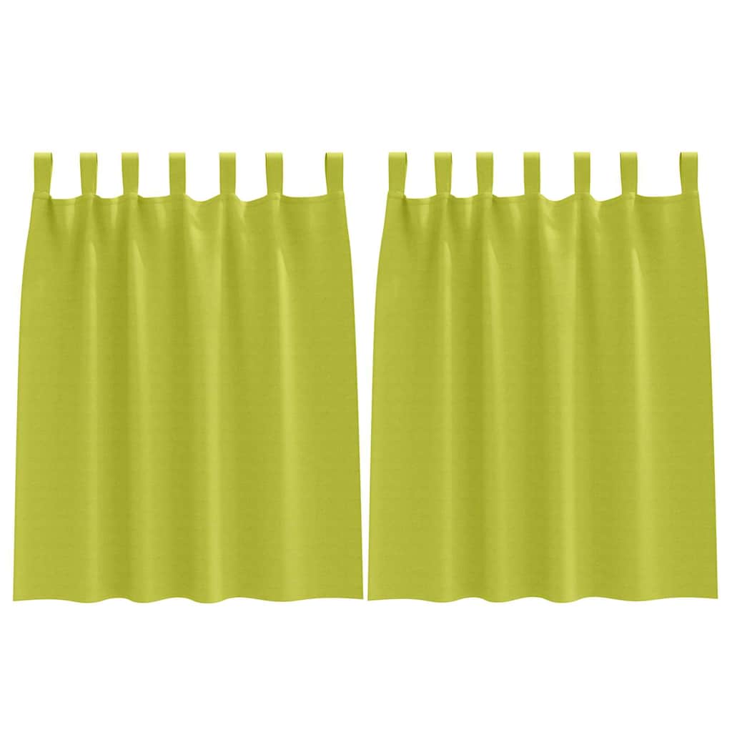 Rideaux occultants à anneaux 2 pcs Vert 140 x 140 cm