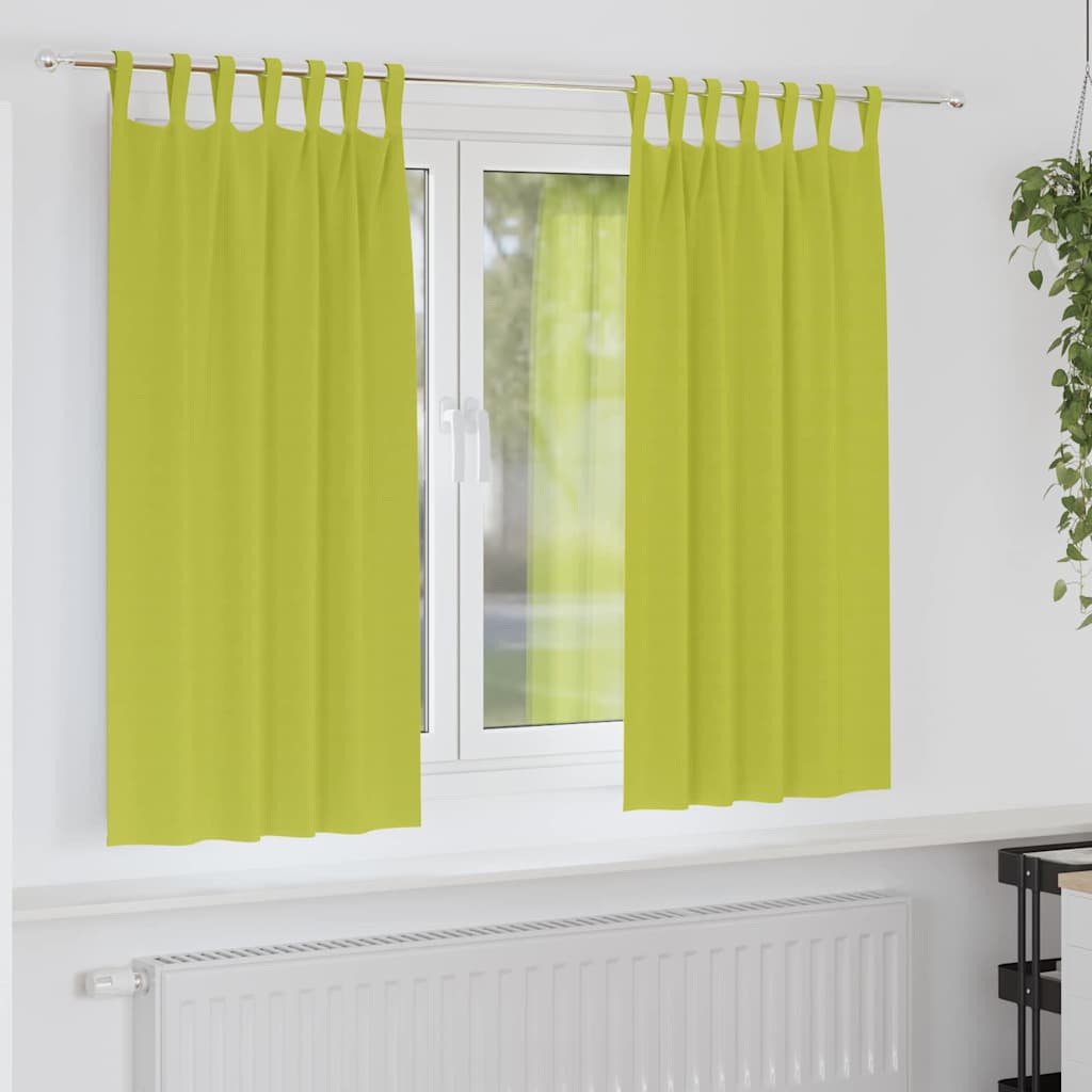 Rideaux occultants à anneaux 2 pcs Vert 175 x 140 cm