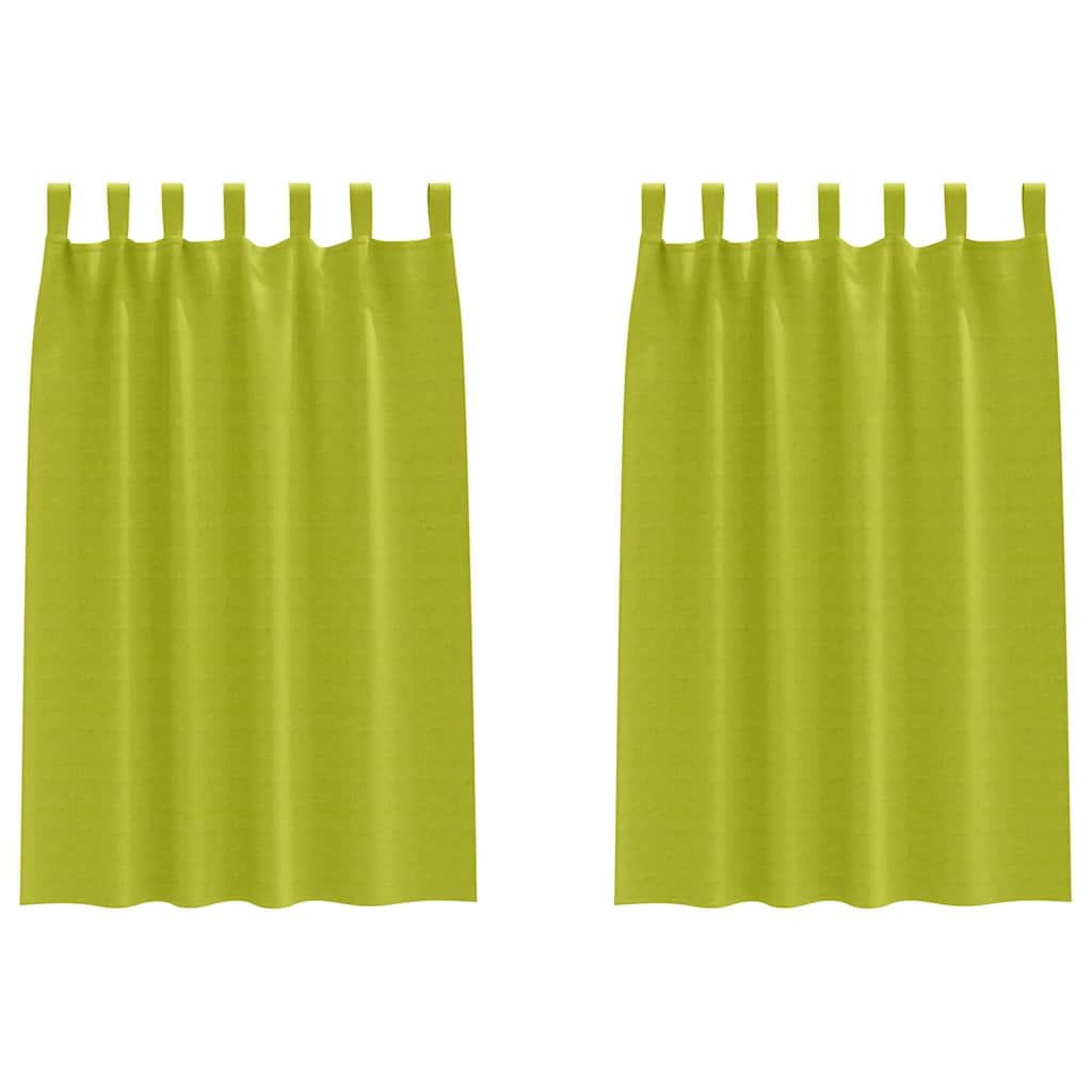 Rideaux occultants à anneaux 2 pcs Vert 175 x 140 cm