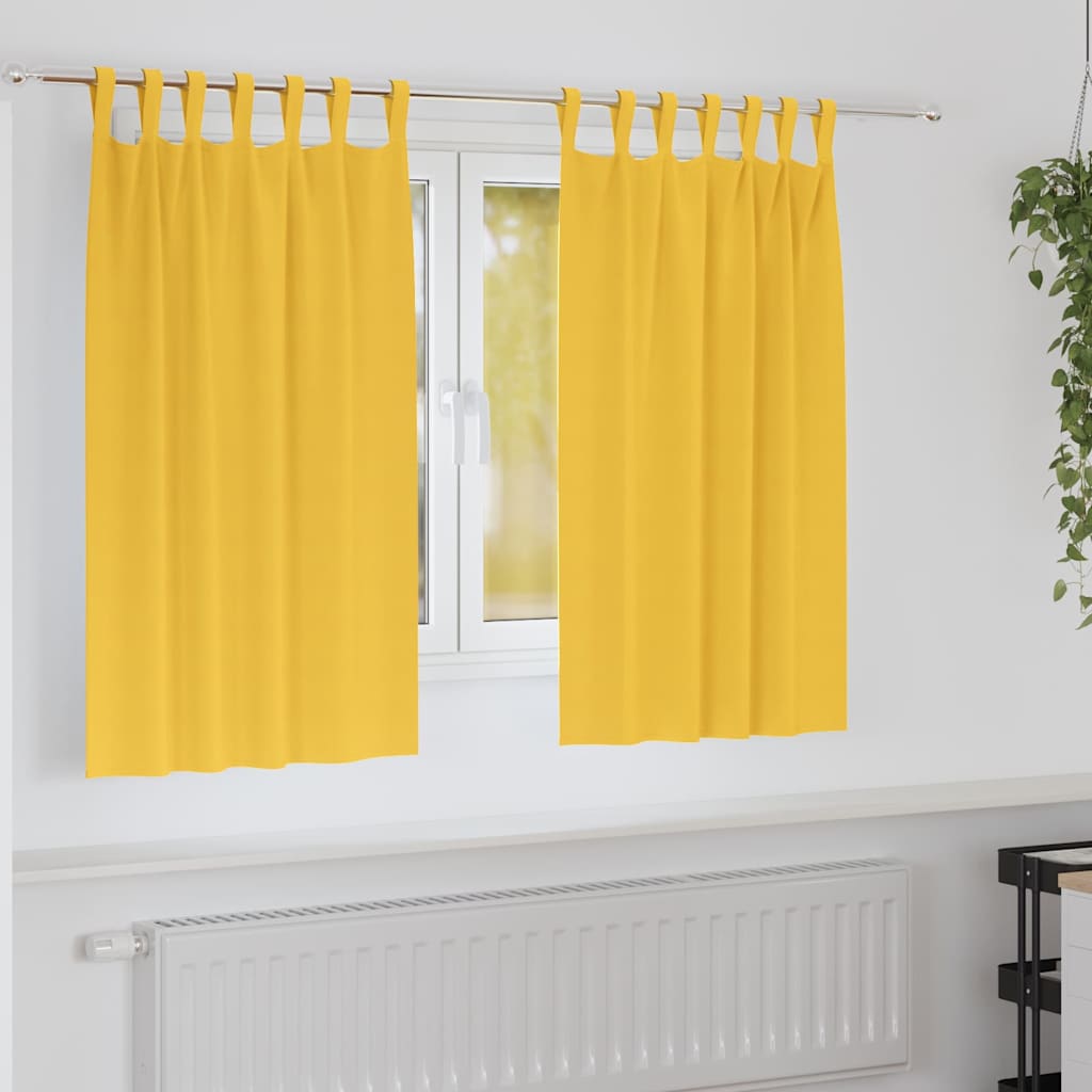 Rideaux occultants à œillets 2 pièces Jaune moutarde 140 x 140 cm