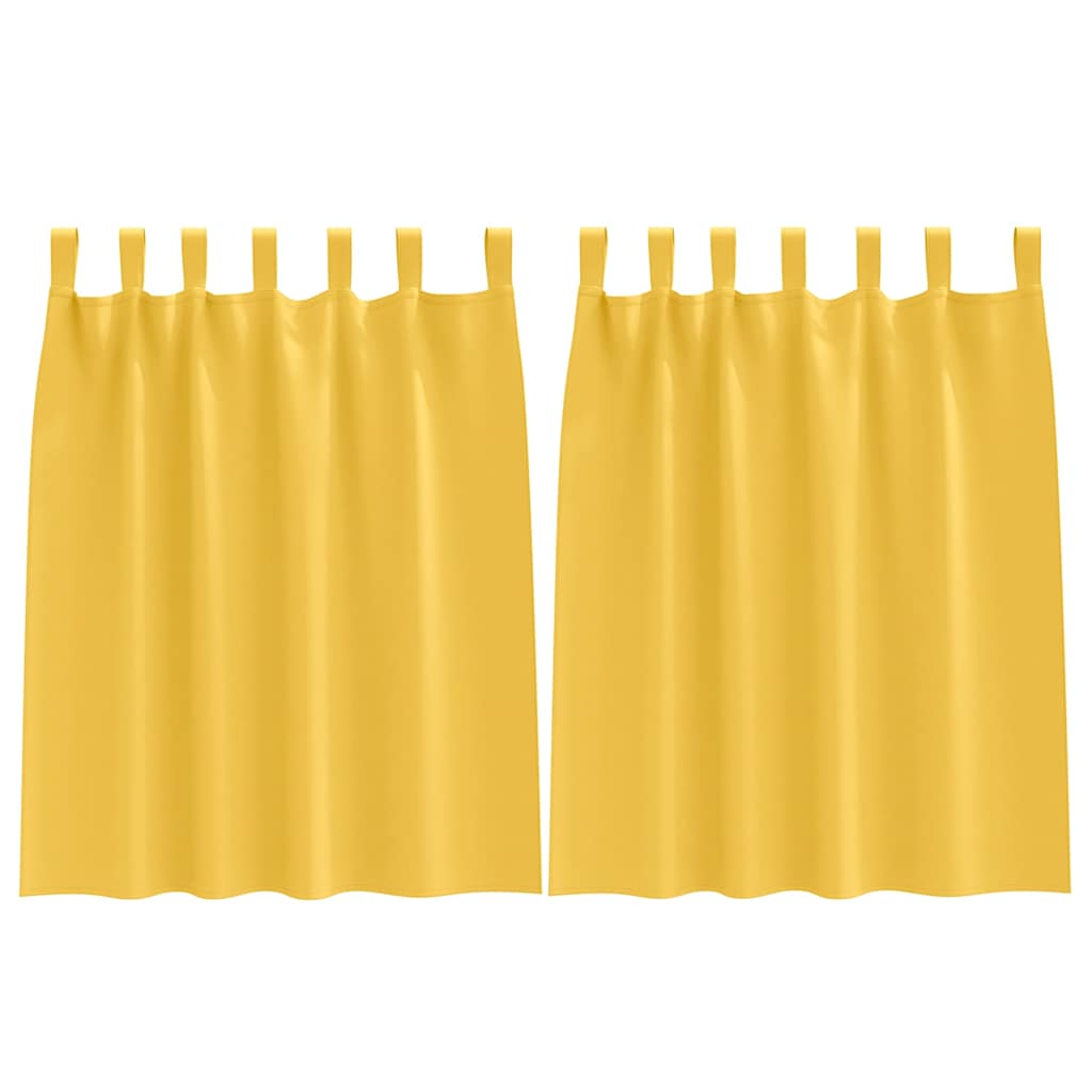 Rideaux occultants à œillets 2 pièces Jaune moutarde 140 x 140 cm