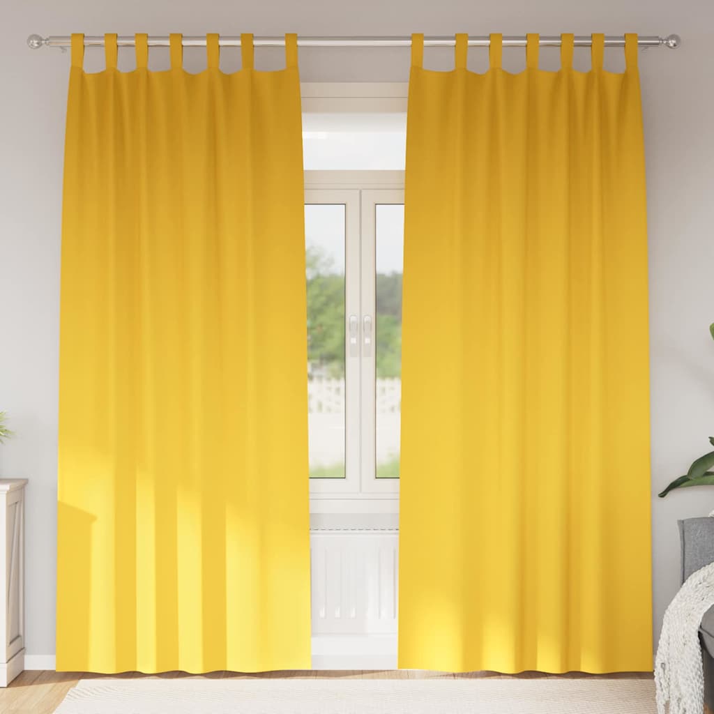Rideaux occultants à œillets 2 pièces Jaune moutarde 260 x 140 cm