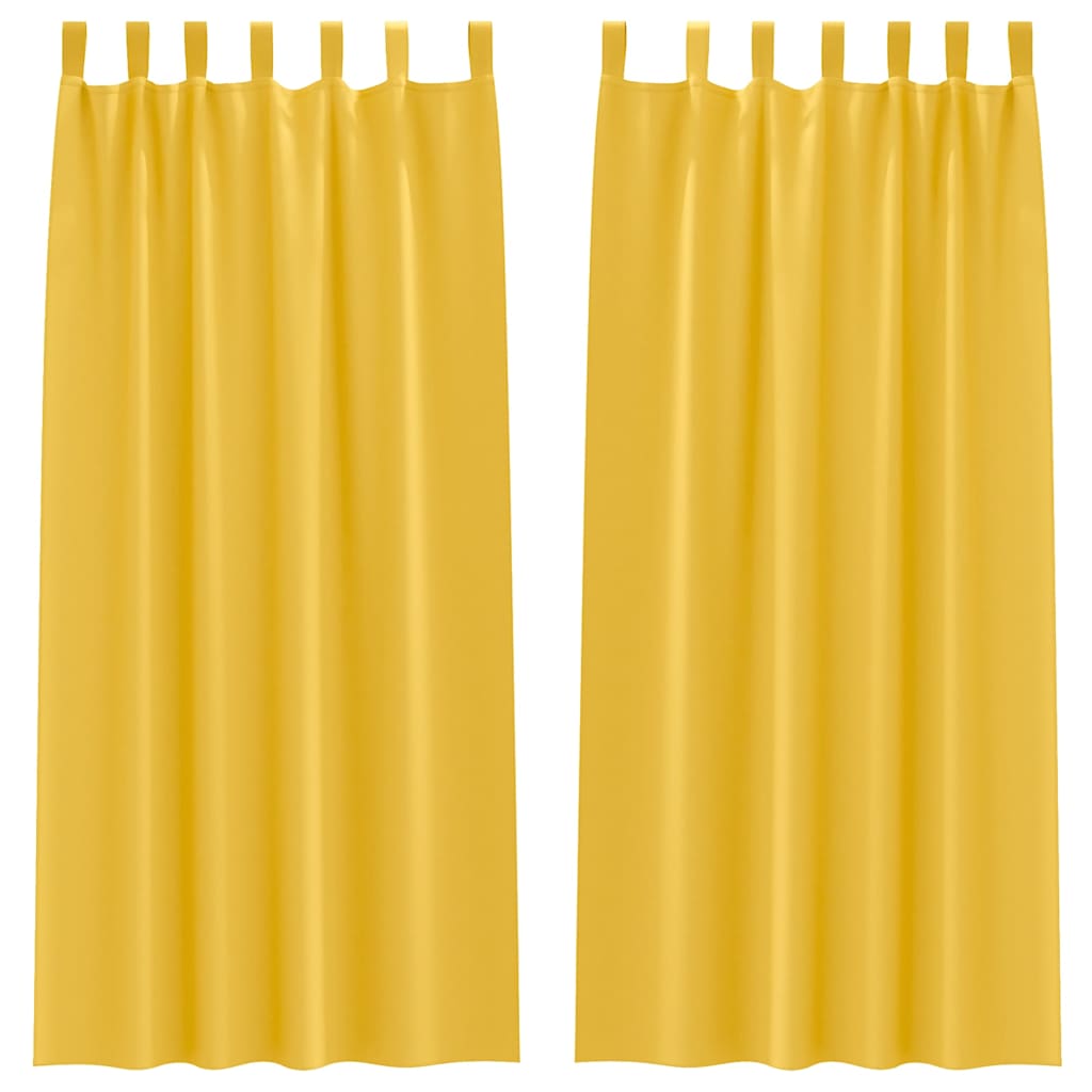 Rideaux occultants à œillets 2 pièces Jaune moutarde 260 x 140 cm