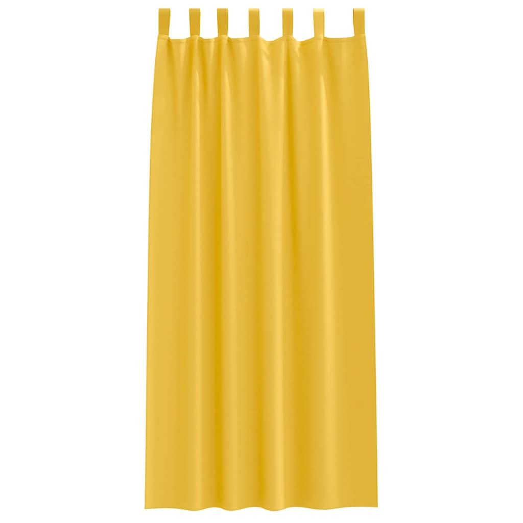 Rideaux occultants à œillets 2 pièces Jaune moutarde 260 x 140 cm