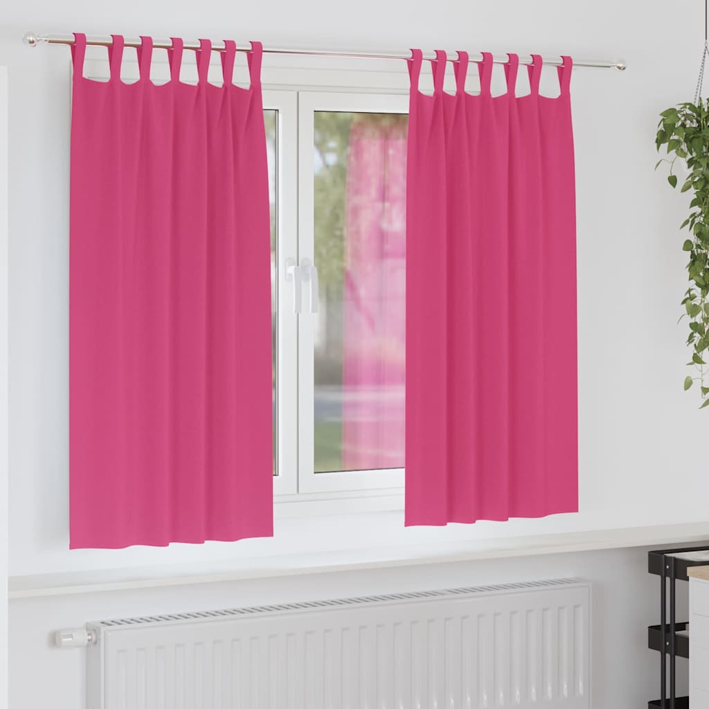 Blackout Curtains with Rings 2 pcs Light Pink