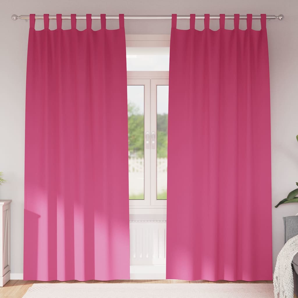 Blackout Curtains with Rings 2 pcs Light Pink
